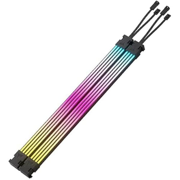 CORSAIR iCUE ARGB PSU Avklädda Kablar – 2X 200mm LED-lampor – 100 RGB-lampor per Band – passar alla Strömkablar