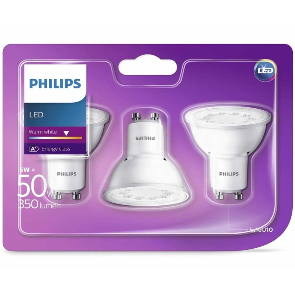 Philips LED-spotlyspærer 3 stk 5 W 350 Lumens 929001220486