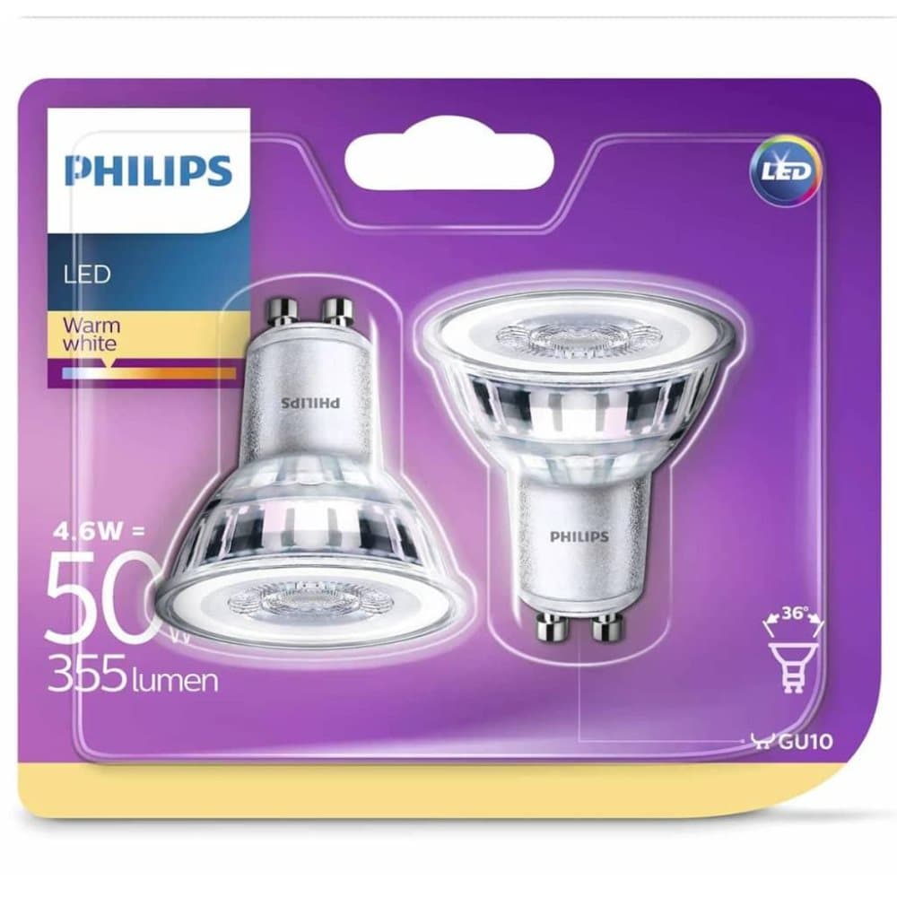 Philips LED-lyspærer 2 stk Classic 4,6 W 355 Lumens 929001215231