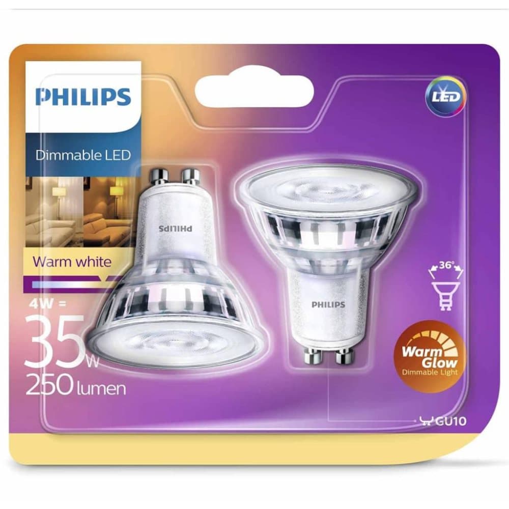 Philips LED-spotlyspærer 2 stk Classic 4 W 250 Lumens 929001363831