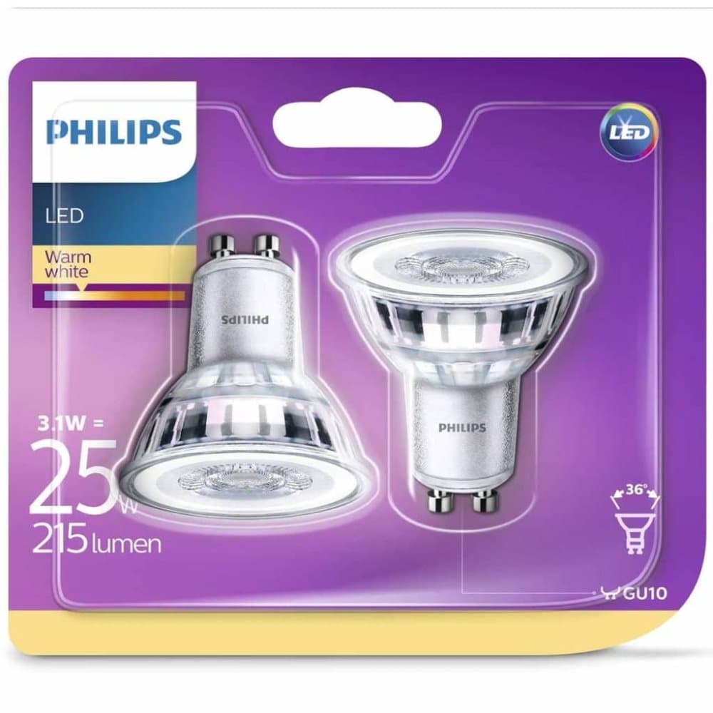 Philips LED-spotlyspærer 2 stk Classic 3,1 W 215 Lumens 929001217531