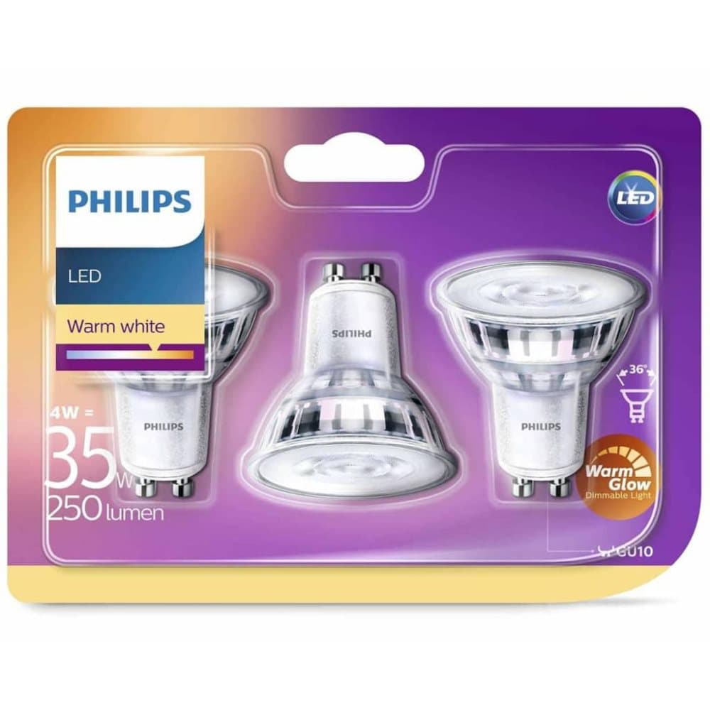 Philips LED spotlyspærer 3 stk Classic 4 W 250 Lumens 929001363886