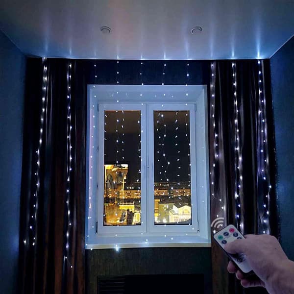USB-drevet LED-gardin - Kaldt Lys