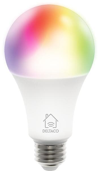 Deltaco Smart Home RGB LED-lampa E27, WiFi Dimbar