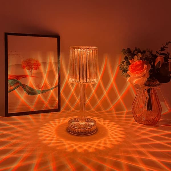 LED-pöytälamppu Crystal RGB kaukosäätimellä ja kosketuksella