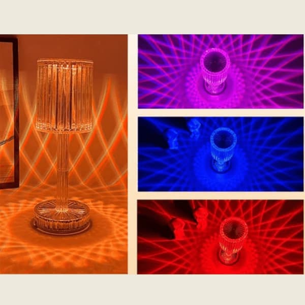 LED-pöytälamppu Crystal RGB kaukosäätimellä ja kosketuksella