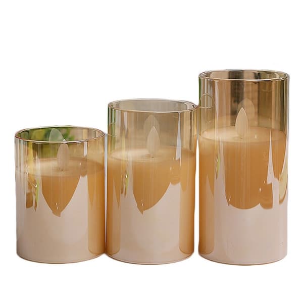 3stk Moving Flame Candle Light Decor LED-lys med fjernkontroll