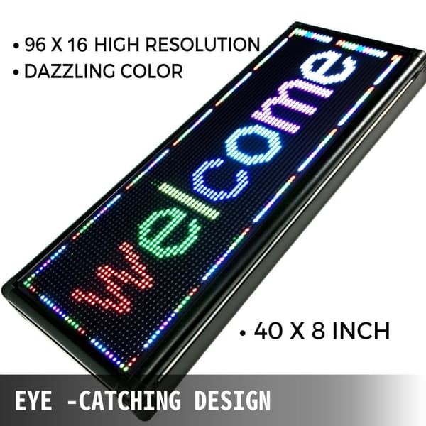 101 x 20 cm Iögonfallande 7-färgs LED rullande informationsdisplay, två lägen