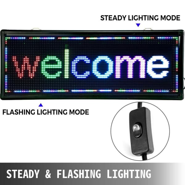 101 x 20 cm Iögonfallande 7-färgs LED rullande informationsdisplay, två lägen