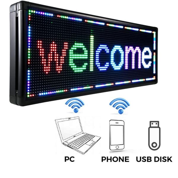 101 x 20 cm Iögonfallande 7-färgs LED rullande informationsdisplay, två lägen