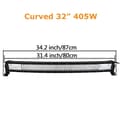 Miniatyrbillede 2 af 2: LED-lysbar, buet/ligelinje design, 7D 3-rækker teknologi., Buet 32 tommer ledning