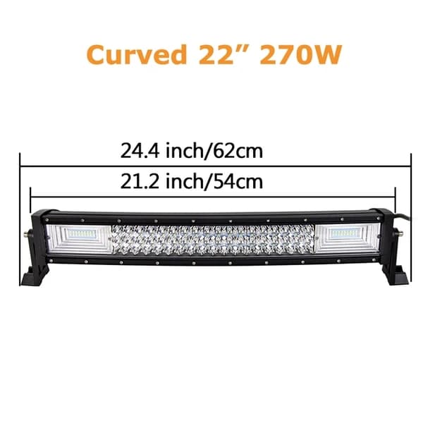 LED-lysbar, buet/ligelinje design, 7D 3-rækker teknologi., Buet 32 tommer ledning