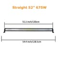 Miniatyrbillede 2 af 2: LED-lysbar, buet/ligelinje design, 7D 3-rækker teknologi., Buet 32 tommer ledning
