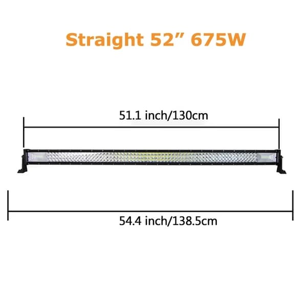 LED-lysbar, buet/ligelinje design, 7D 3-rækker teknologi., Buet 32 tommer ledning