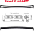 Miniatyrbillede 2 af 2: LED-lysbar, buet/ligelinje design, 7D 3-rækker teknologi., Buet 32 tommer ledning