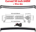 Miniatyrbillede 2 af 2: LED-lysbar, buet/ligelinje design, 7D 3-rækker teknologi., Buet 32 tommer ledning