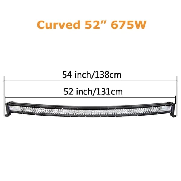 LED-lysbar, buet/ligelinje design, 7D 3-rækker teknologi., Buet 32 tommer ledning