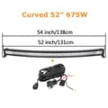 Miniatyrbillede 2 af 2: LED-lysbar, buet/ligelinje design, 7D 3-rækker teknologi., Buet 32 tommer ledning