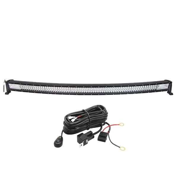 LED-lysbar, buet/ligelinje design, 7D 3-rækker teknologi., Buet 32 tommer ledning