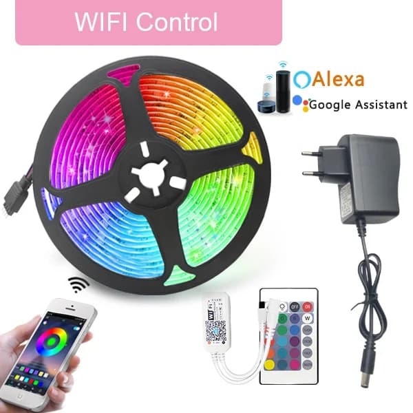 LED-ljusremsor, Bluetooth-anslutning, vattentät teknik, WIFI-kontroll, 10M Ej vattentät, RGB 5050