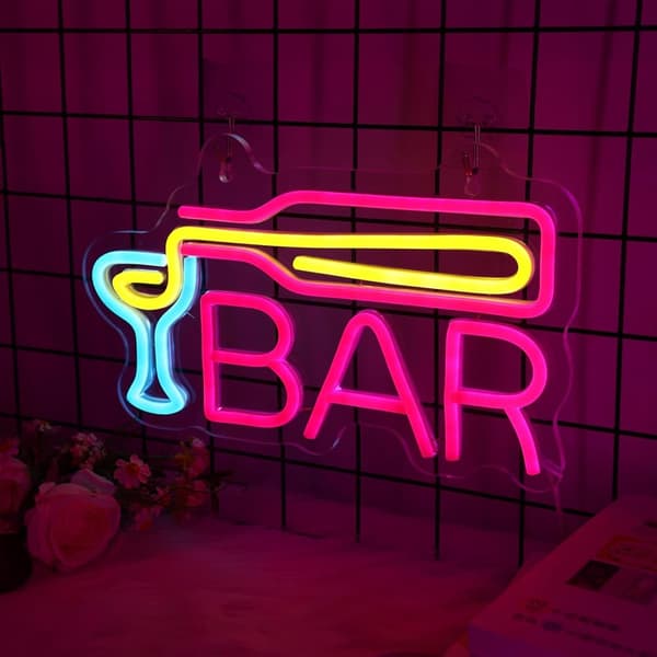Bar Neonskilt, dæmpbar LED-bar til vægklistermærke, USB-drevet, æstetisk indretning til hjemmet, Bistro, Fest, Klub