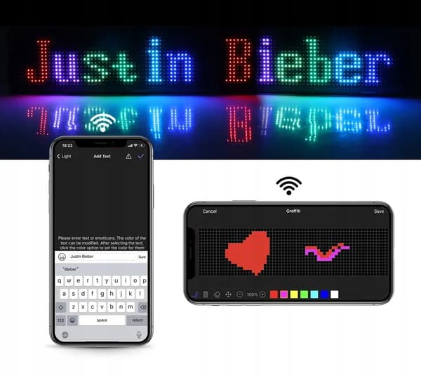 BILDISPLAY LED FULD FARVE USB BLUETOOTH DIN PROJEKTAPLAN