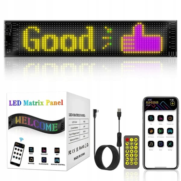 BILDISPLAY LED FULD FARVE USB BLUETOOTH DIN PROJEKTAPLAN