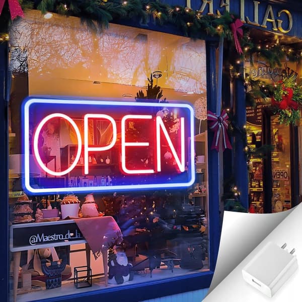 NEON LED SKILT ÅBEN FOR BUTIK CAFÉ LOKATION BAR USB VEDLÆG