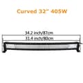 Miniatyrbillede 2 af 2: LED-lysbar, buet/ligelinje design, 7D 3-rækker teknologi., Buet 32 tommer uden ledning