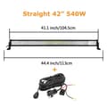 Miniatyrbillede 2 af 2: LED-lysbar, buet/ligelinje design, 7D 3-rækker teknologi., Lige 42 tommer ledning