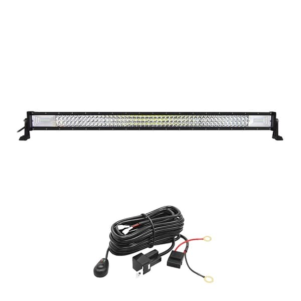 LED-lysbar, buet/ligelinje design, 7D 3-rækker teknologi., Lige 42 tommer ledning