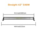 Miniatyrbillede 2 af 2: LED-lysbar, buet/ligelinje design, 7D 3-rækker teknologi., Lige 42 uden ledning