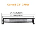 Miniatyrbild 2 av 2: LED-ljusramp, böjd/rak design, 7D 3-radsteknologi, Krökt 22 tum utan tråd