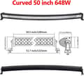 Miniatyrbillede 2 af 2: LED-lysbar, buet/ligelinje design, 7D 3-rækker teknologi., Buet 50 tommer uden ledning