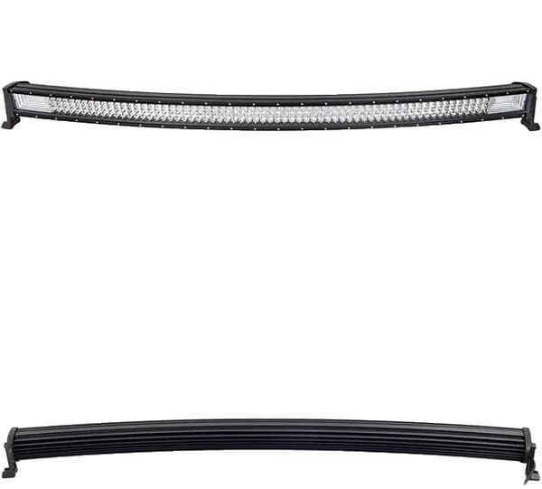 LED-lysbar, buet/ligelinje design, 7D 3-rækker teknologi., Buet 50 tommer uden ledning