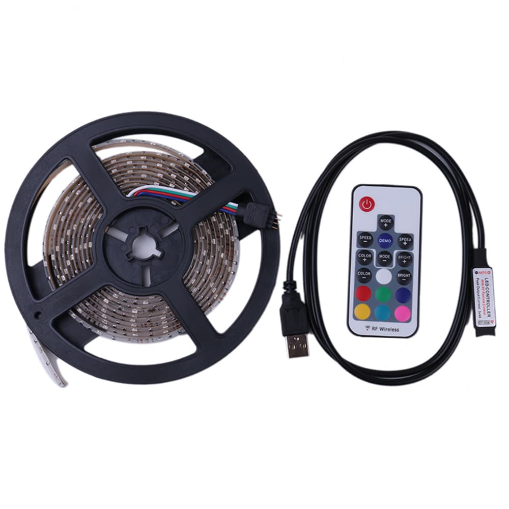 RGB Led Slinga USB med fjärrkontroll - 3 meter Vattentät