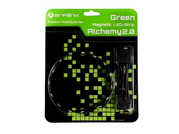 BitFenix Alchemy 2.0, Innendørs, Polyurethan, Polyvinylklorid (PVC), Kopper, Grønn, 30 ampuller, LED, 1,44 W