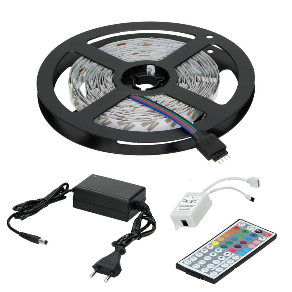ECD Germany 3528 SMD LED 60 5m / m Strip nauhan nauhan virtalähde + 2A + kaukosäädin 44 näppäimet