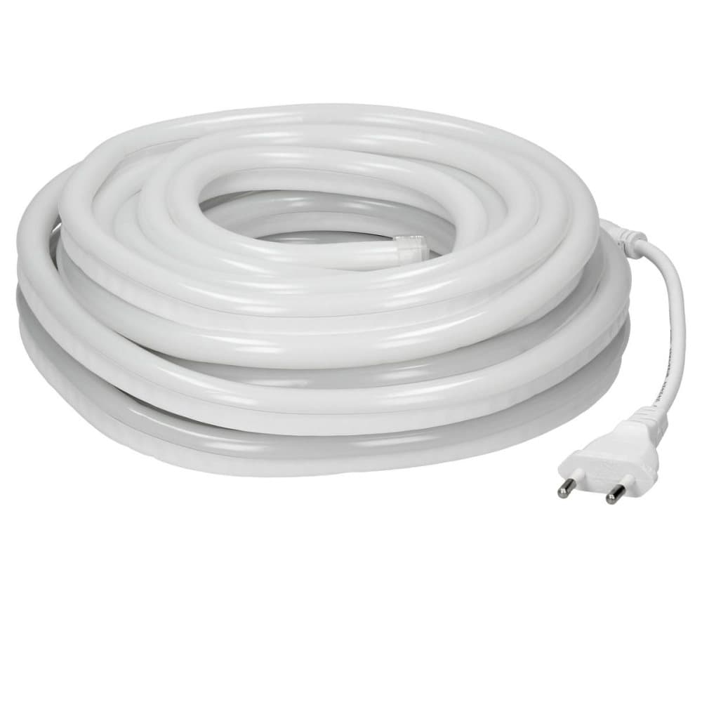 ECD Germany Neon LED Strip 7m - SMD 2835-120 lysdioder / m - 9W / m - 230 - Neutral White 4500K - uden lyspunkter - Fleksibel - Vandtæt IP68 - LED bar