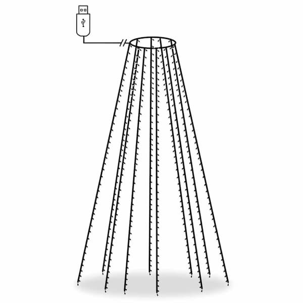 vidaXL Ljusnät för julgran 500 LED 500 cm