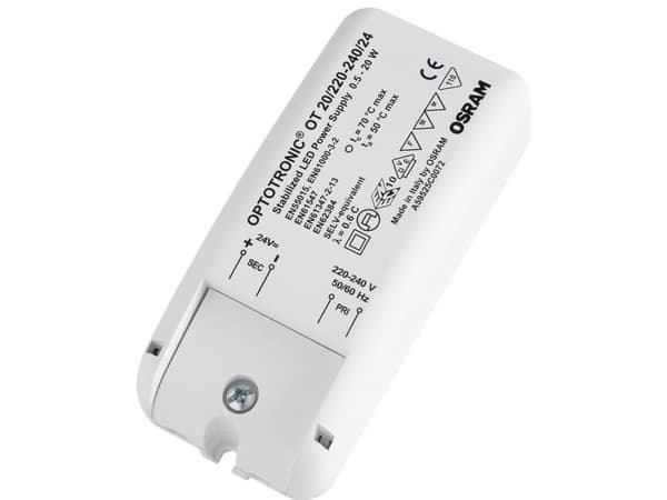 Osram 4050300618111, Sisätila, 220-240 V, 50/60 Hz, 20 W, 24 V, 10 A