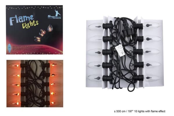 Lyssløjfe med flammelys / flamme-LED (5 m)