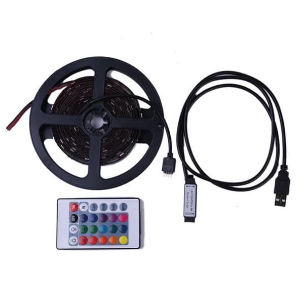 Led Kæde 5050 USB rgb farve Remote 24-knappers - 3 meter Vandtæt