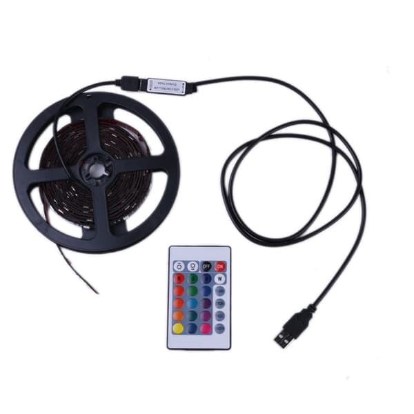 Led Kæde 5050 USB rgb farve Remote 24-knappers - 3 meter Vandtæt