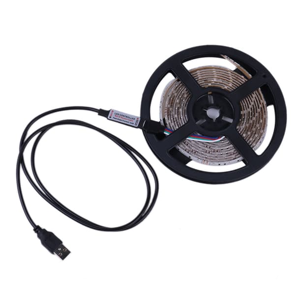 RGB LED loop USB med fjernbetjening - 5 meter vandtæt