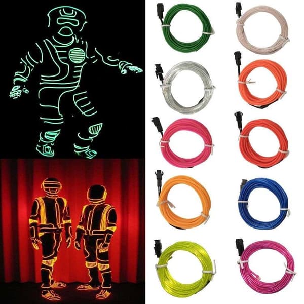 Batteridrevet Led Glowstrip Neon Loop 3 meter - Blå