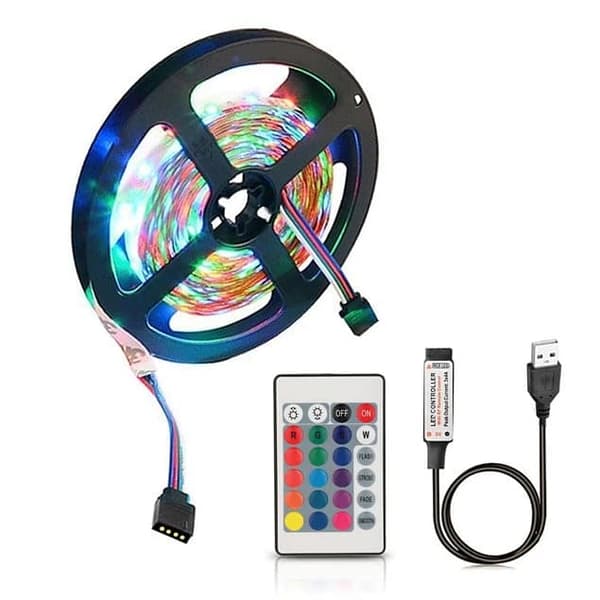 5m - Led Slinga 5050 USB rgb färg Remote 24knappars