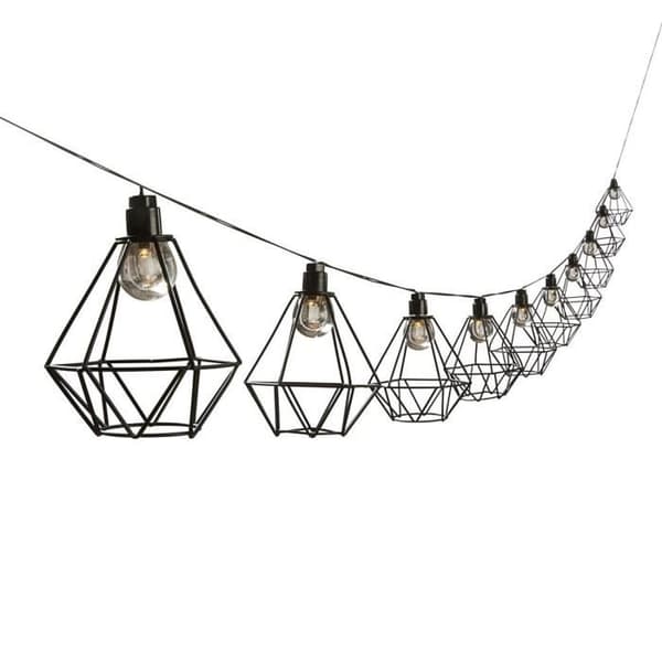 LUMIJARDIN Garland solar diamantbur utomhusmilja med 10 LED-glödlampor