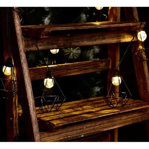 LUMIJARDIN Garland solar diamantbur utomhusmilja med 10 LED-glödlampor