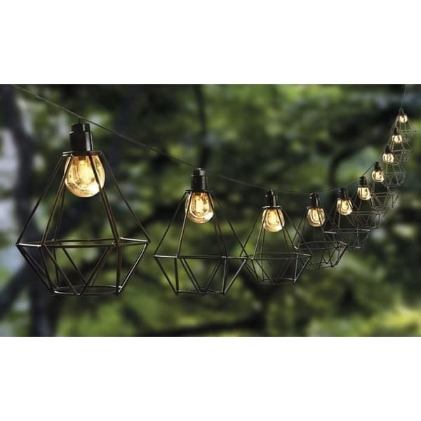 LUMIJARDIN Garland solar diamantbur utomhusmilja med 10 LED-glödlampor